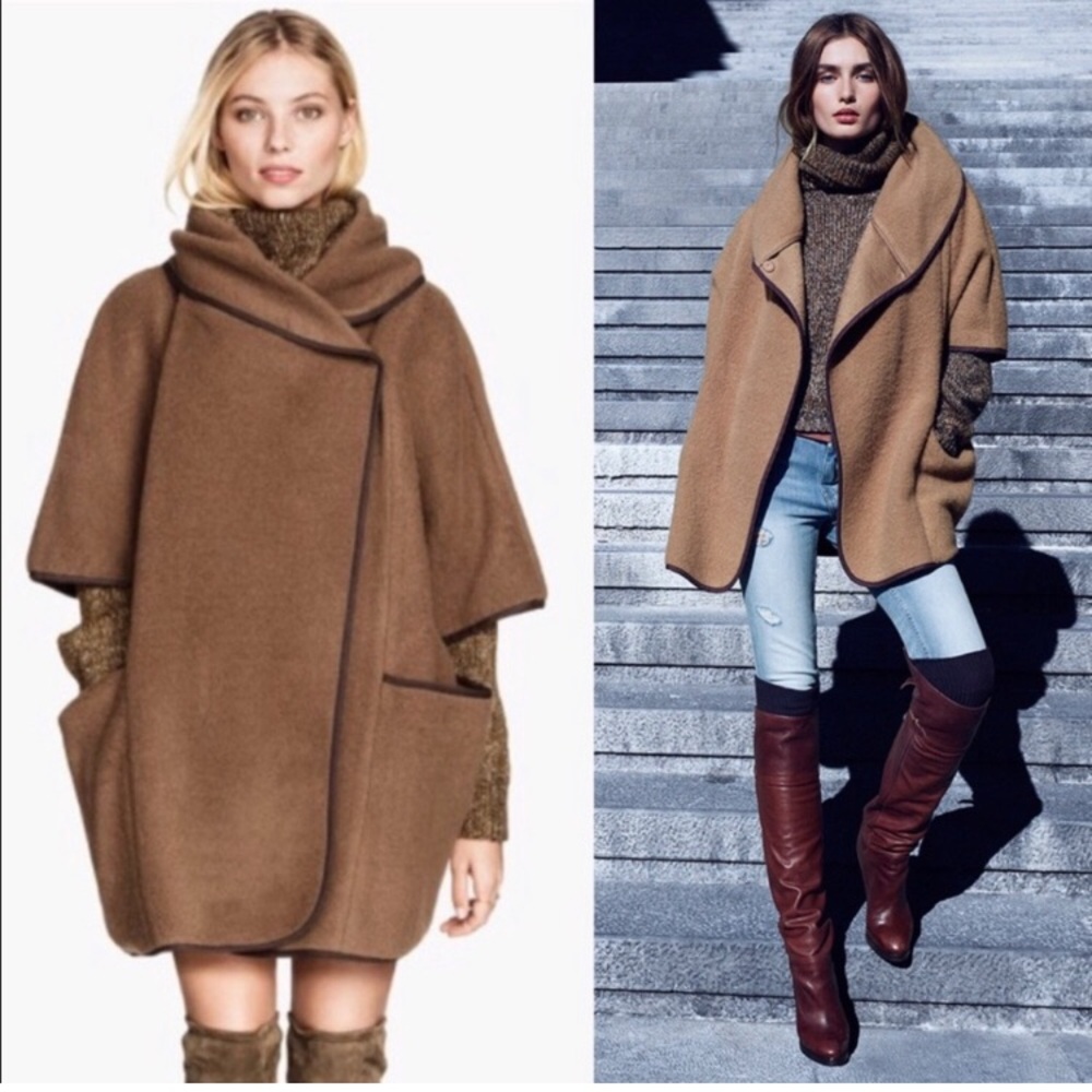 H&M • Gorgeous Oversized Cape Style Winter Coat - Picture 2 of 9